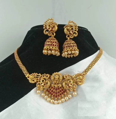 Shilpa Creation Alloy Gold, Red Jewellery Set(Pack of 1)