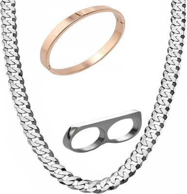 Vipunj Brass, Stainless Steel Copper, Sterling Silver Rose Gold, Silver Jewellery Set(Pack of 3)