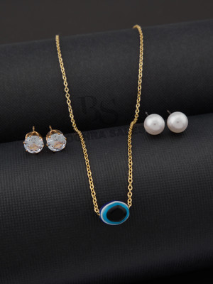 BOGHRA SALES Brass, Silver, Alloy Gold-plated, Silver, Rhodium Gold, Silver, White Jewellery Set(Pack of 1)