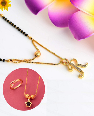 Vraj india Brass, Alloy Gold-plated Gold, Black Jewellery Set(Pack of 1)