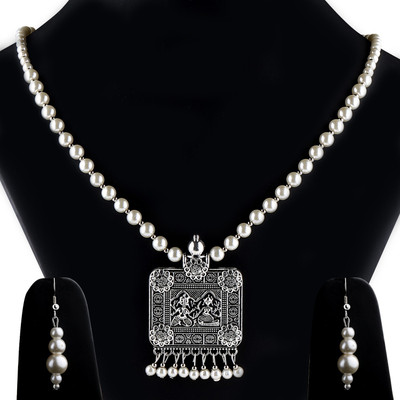 SILVER SHINE Alloy White, Silver Jewellery Set(Pack of 1)