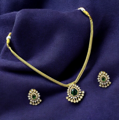 SCG Brass Gold-plated Gold Jewellery Set(Pack of 1)