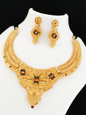bhanu diam Alloy Gold Jewellery Set(Pack of 1)