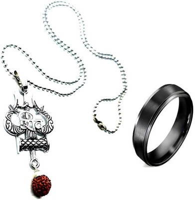 KINGSTYLEIMPEX Stainless Steel Sterling Silver Black, Silver Jewellery Set(Pack of 3)
