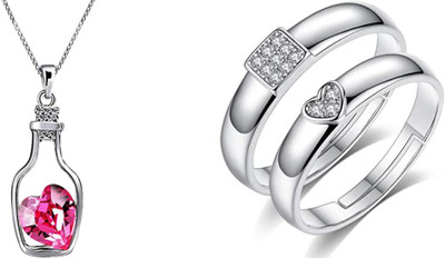 ruby collection Alloy Pink, Silver Jewellery Set(Pack of 2)