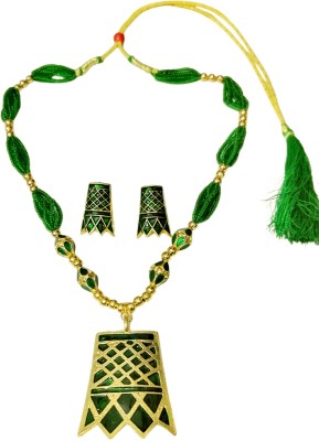 balaji gold Copper Gold-plated Green Jewellery Set(Pack of 1)