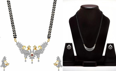 P R Production Oxidised Silver Multicolor Jewellery Set(Pack of 2)