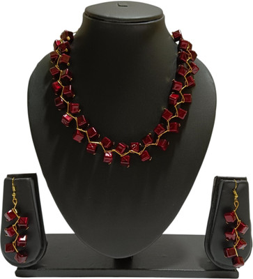 UTTARAI Alloy Gold-plated Brown Jewellery Set(Pack of 1)