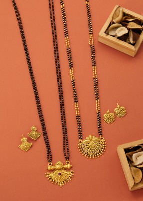 EthnicEmbrace Alloy Gold-plated Gold Jewellery Set(Pack of 6)