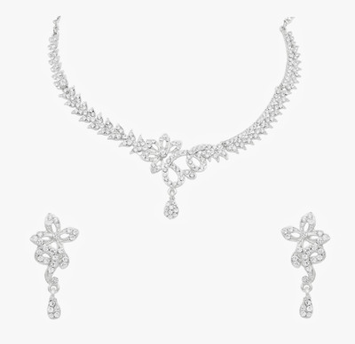 Rukma Alloy Sterling Silver White Jewellery Set(Pack of 1)