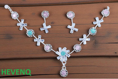 hevenq Alloy Silver White Jewellery Set(Pack of 1)