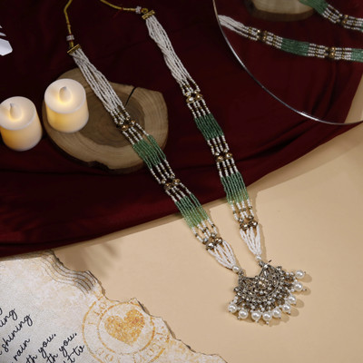 Zarmar fashion Stone Gold-plated Green, White, Gold Jewellery Set(Pack of 1)