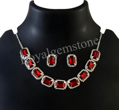 RoyALGEMS Alloy Brass Red, Silver Jewellery Set(Pack of 2)