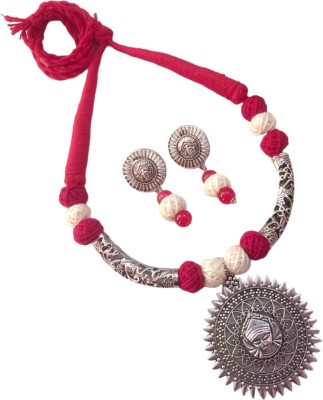 TandraSFashion Oxidised Silver Red, White Jewellery Set(Pack of 1)