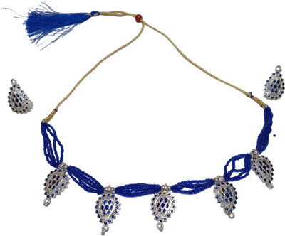 sreya Brass, Copper Gold-plated Blue Jewellery Set(Pack of 1)