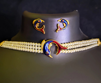 SAjTori Brass Gold-plated Gold Jewellery Set(Pack of 1)