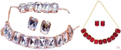 JMBW INTERNATIONAL Alloy White, Red Jewellery Set(Pack of 2)
