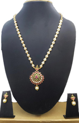 Hanaa Copper Gold-plated Multicolor Jewellery Set(Pack of 1)