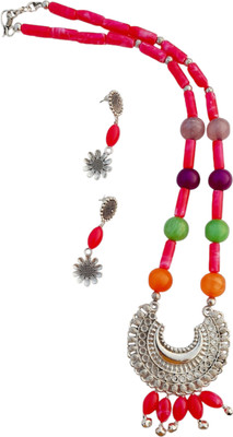 Naman Unique Jewellery Resin, Sterling Silver Pink, Orange, Green, Purple, Grey, Silver Jewellery Set(Pack of 3)