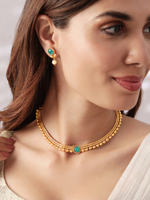 RUBANS Brass Gold-plated Gold Jewellery Set(Pack of 3)