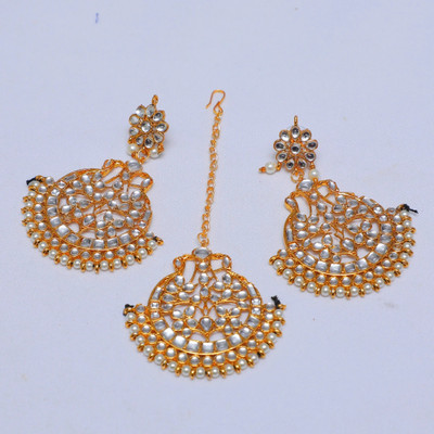 Swarajshop Alloy Gold-plated White Jewellery Set(Pack of 1)