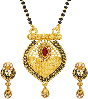 LUXOR Alloy Gold-plated Red, Gold Jewellery Set(Pack of 1)