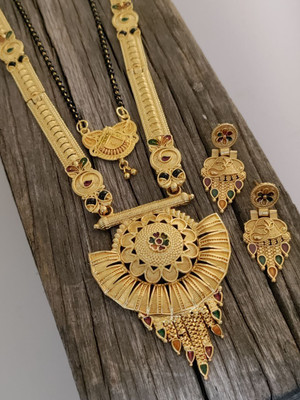 Bhagavati creation Brass Gold-plated Gold Jewellery Set(Pack of 1)