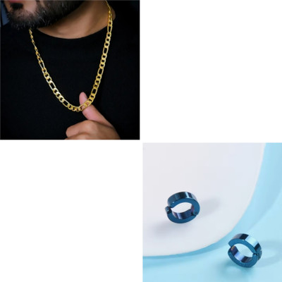 MAATRCHAAYA Stainless Steel Gold-plated, Sterling Silver Gold, Blue Jewellery Set(Pack of 2)