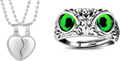 ruby collection Alloy Silver, Green Jewellery Set(Pack of 2)