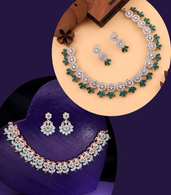 Divastri Brass Gold-plated Multicolor Jewellery Set(Pack of 1)