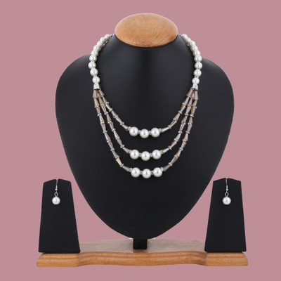 Rhosyn Mother of Pearl, Alloy Sterling Silver White, Gold Jewellery Set(Pack of 1)