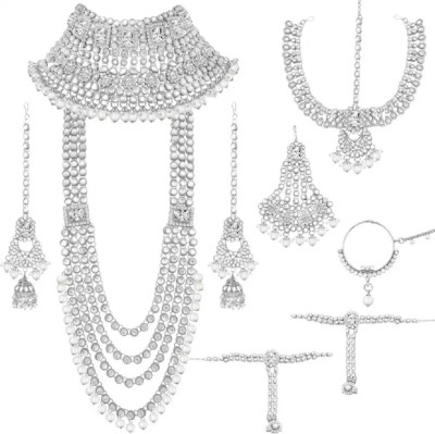 White pearl Alloy Gold-plated Silver Jewellery Set(Pack of 1)