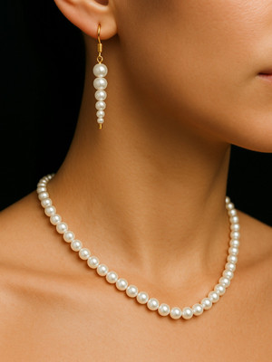 brassjewel Brass White Jewellery Set(Pack of 1)