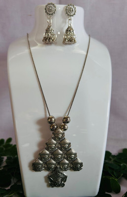 MS Creation Brass Brass Silver Jewellery Set(Pack of 2)