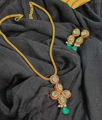 NMRK,R R Enterprises Metal, Alloy Gold-plated, Sterling Silver Pink, Gold, Pink, Green, White Jewellery Set(Pack of 3)