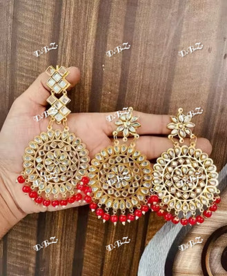 D.B.Z. Metal Gold-plated Red Jewellery Set(Pack of 1)