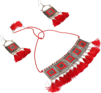 DEGHLAM Alloy Red Jewellery Set(Pack of 1)