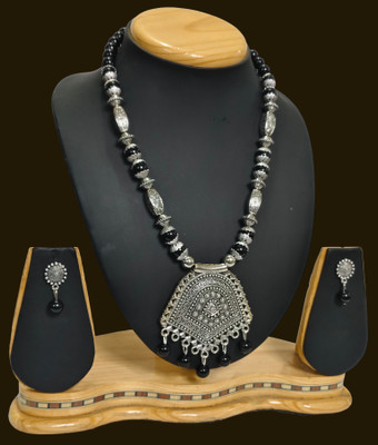 Geesa Oxidised Silver Black, Silver Jewellery Set(Pack of 2)