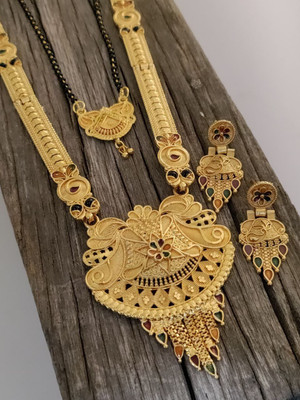 Bhagavati creation Brass Gold-plated Gold Jewellery Set(Pack of 1)