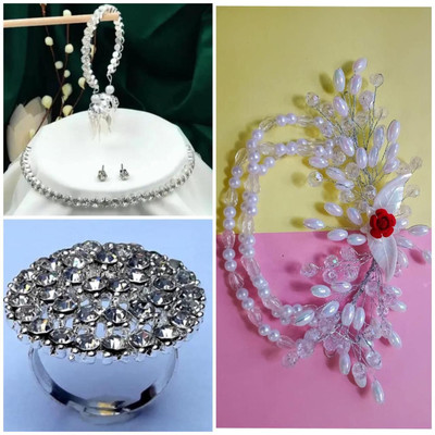tbh Alloy Silver, White Jewellery Set(Pack of 4)