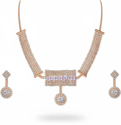 Ornafash Stainless Steel Silver, Rose Gold Jewellery Set(Pack of 1)
