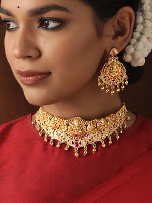RUBANS Brass Gold-plated Gold Jewellery Set(Pack of 3)