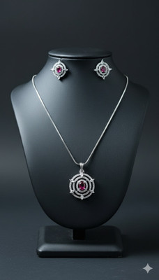 Dazzle Jewel Alloy Red Jewellery Set(Pack of 1)