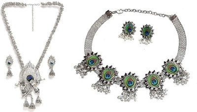 Ruhi Alloy Silver Jewellery Set(Pack of 1)
