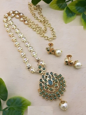 DIKSHA COLLECTION Alloy Gold-plated Gold Jewellery Set(Pack of 1)