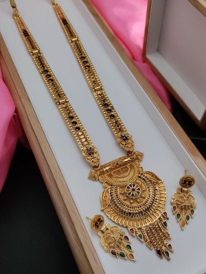 OmKrishiv Brass Gold-plated Gold Jewellery Set(Pack of 1)