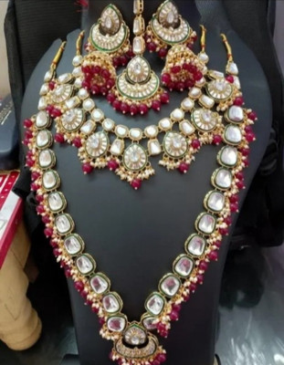 RDFASHION Alloy Maroon Jewellery Set(Pack of 1)