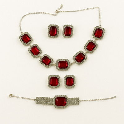 ultrashine Stainless Steel Red Jewellery Set(Pack of 1)