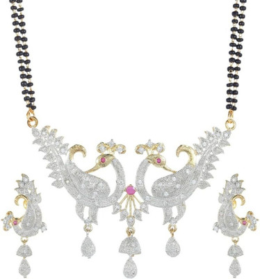 Lathar Alloy Gold-plated Black, White Jewellery Set(Pack of 1)