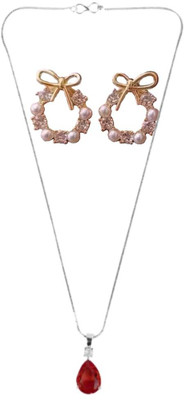 SKG Fashions Stone Red, White Jewellery Set(Pack of 1)